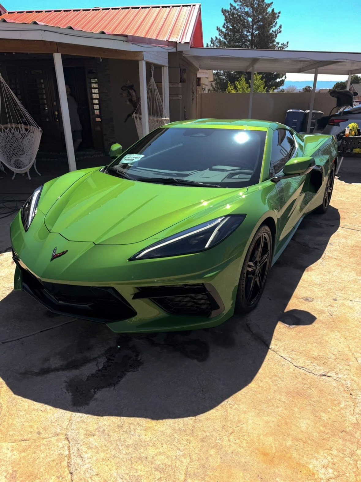 Bright green Corvette detailed by The Boss